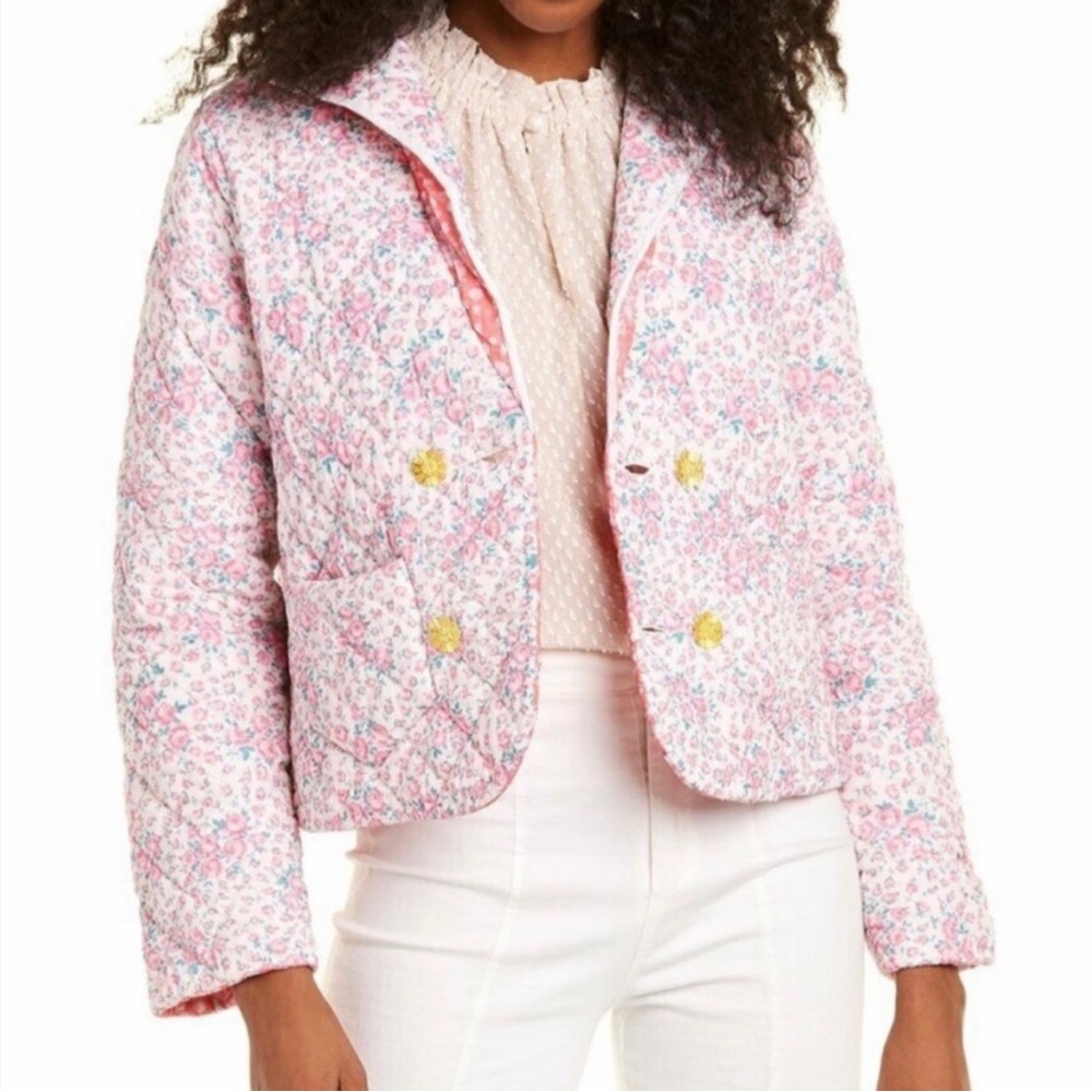 Loveshackfancy Quilted Women's Jacket - Pink SMALL